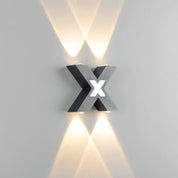 Modern Waterproof X-Shaped LED Wall Light with 4 Lights for Outdoor Use