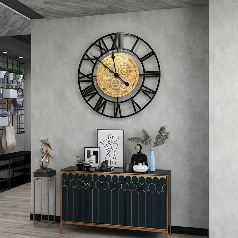 GloboTime - Metal Wall Clock with Roman Numerals