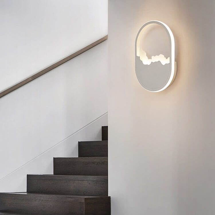 WaveGlow - Modern Oval LED Wall Lamp in Iron with Refined Wave