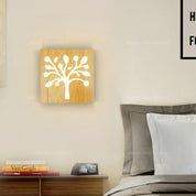 NatureGlow - Modern LED Wall Lamp made of Solid Wood with Happy Tree and Antler Motif