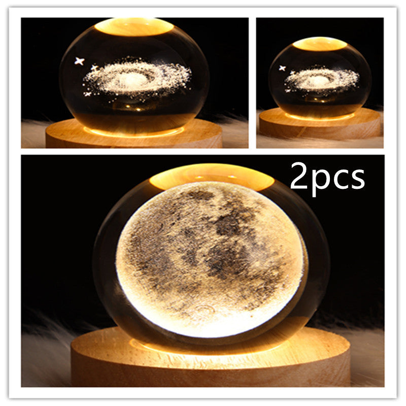 3D Galaxy Crystal Ball LED Night Light