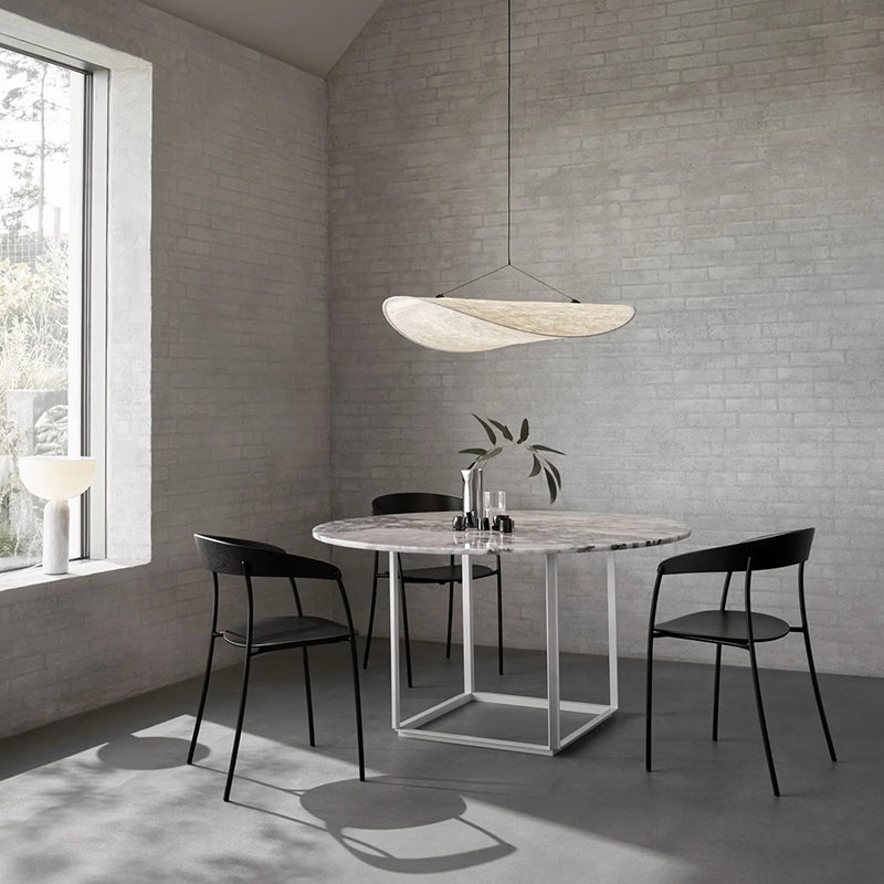 LunaLux - Modern LED Pendant Light in Metal and Synthetic Silk