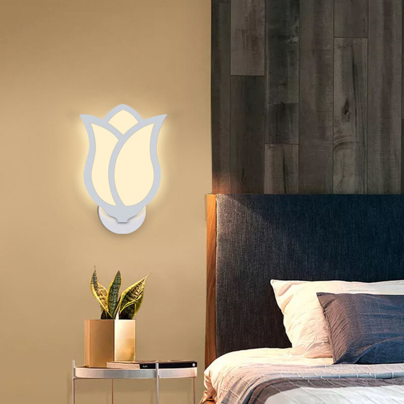 RoséGlow - Modern LED Wall Lamp in Creative Rose Design