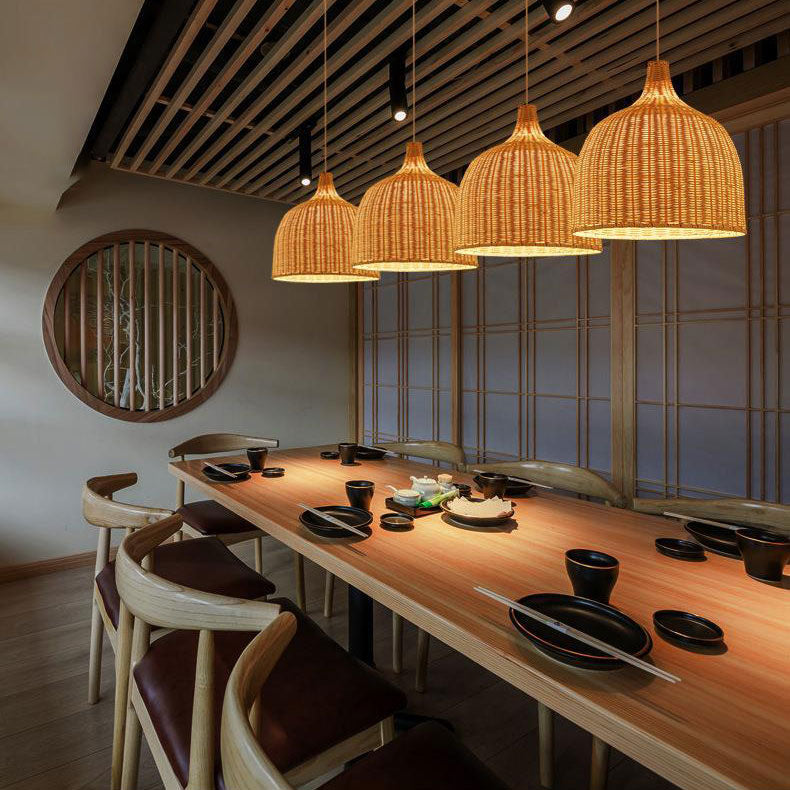 Rattan and Bamboo Pendant Light for the Kitchen