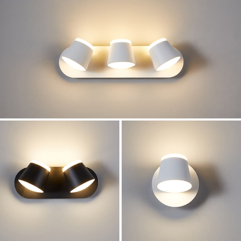 Nordic Rotatable Cylinder Shade LED Wall Lamp 1/2/3 Flames
