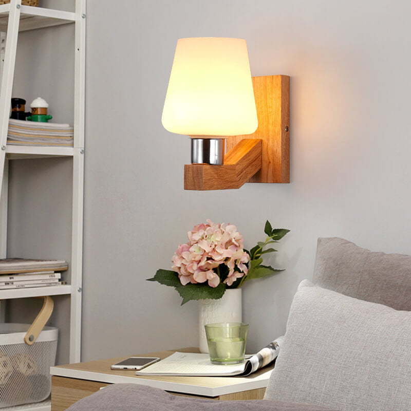ScandiLicht - Modern Glass and Wood Wall Lamp