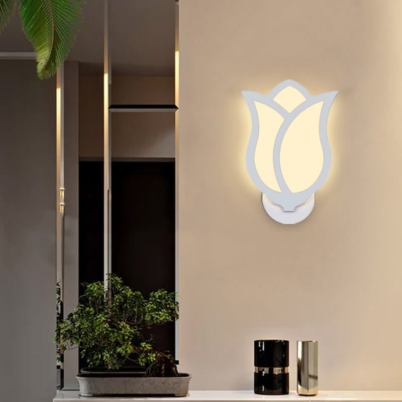 RoséGlow - Modern LED Wall Lamp in Creative Rose Design