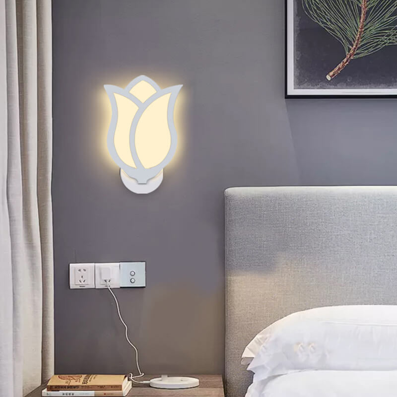 RoséGlow - Modern LED Wall Lamp in Creative Rose Design