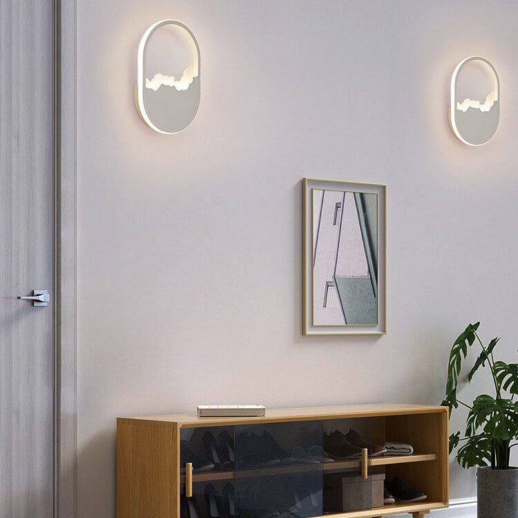 WaveGlow - Modern Oval LED Wall Lamp in Iron with Refined Wave