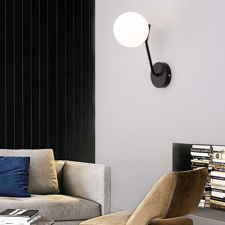 LumiArt - Modern wall lamp with glass spherical lampshade