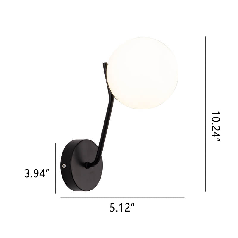 LumiArt - Modern wall lamp with glass spherical lampshade