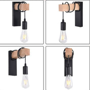 GloboLicht - Plastic lampshade, wall lamp with wooden arm