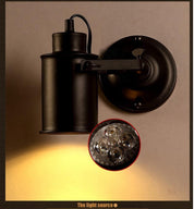 IronArm - Adjustable Wall Lamp with Wrought Iron Shade and Cylindrical Arm