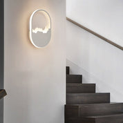 WaveGlow - Modern Oval LED Wall Lamp in Iron with Refined Wave