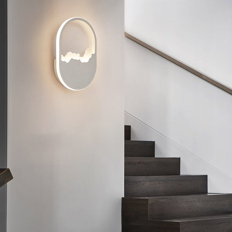 WaveGlow - Modern Oval LED Wall Lamp in Iron with Refined Wave