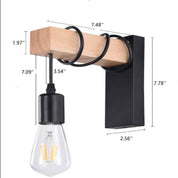 GloboLicht - Plastic lampshade, wall lamp with wooden arm