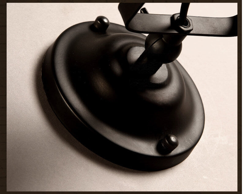 IronArm - Adjustable Wall Lamp with Wrought Iron Shade and Cylindrical Arm