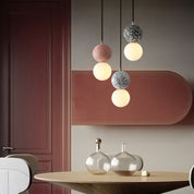 Aurora Pendant Lights LED - Black and White Glass