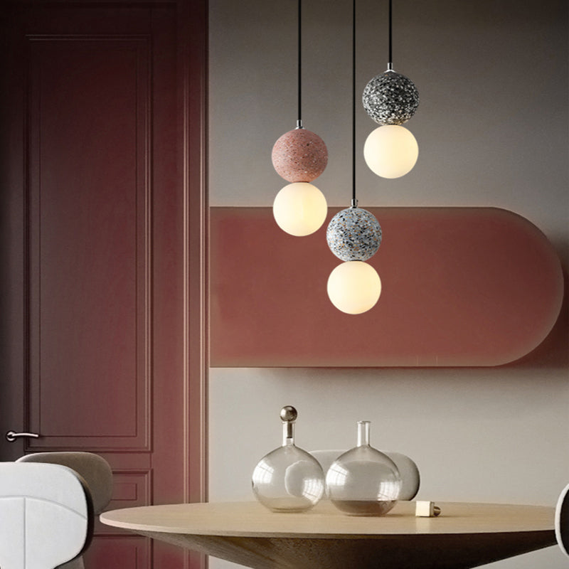 Aurora Pendant Lights LED - Black and White Glass