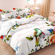 DroomDeluxe - Floral Bird Printed Luxury Duvet Cover Set