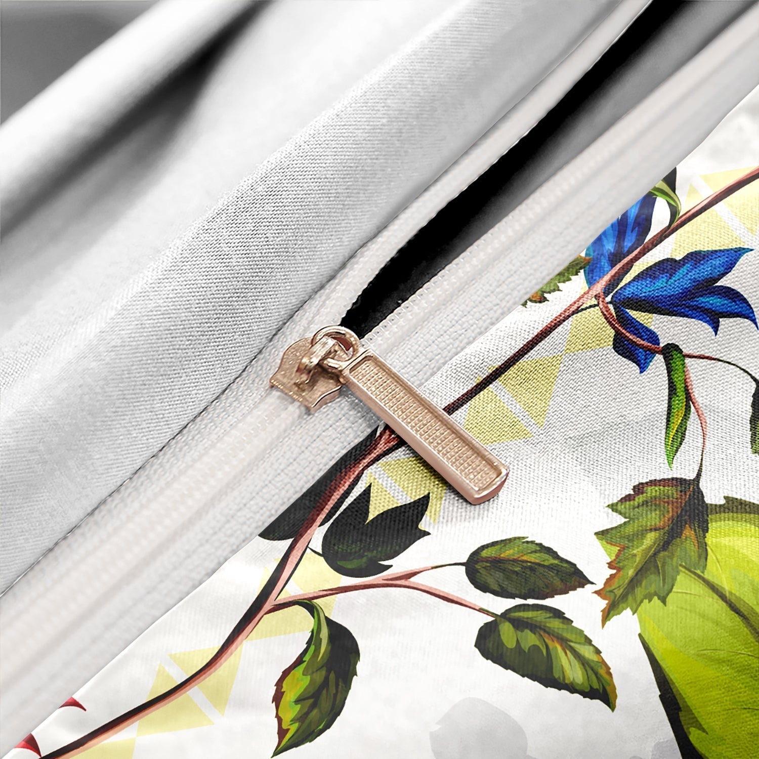 DroomDeluxe - Floral Bird Printed Luxury Duvet Cover Set