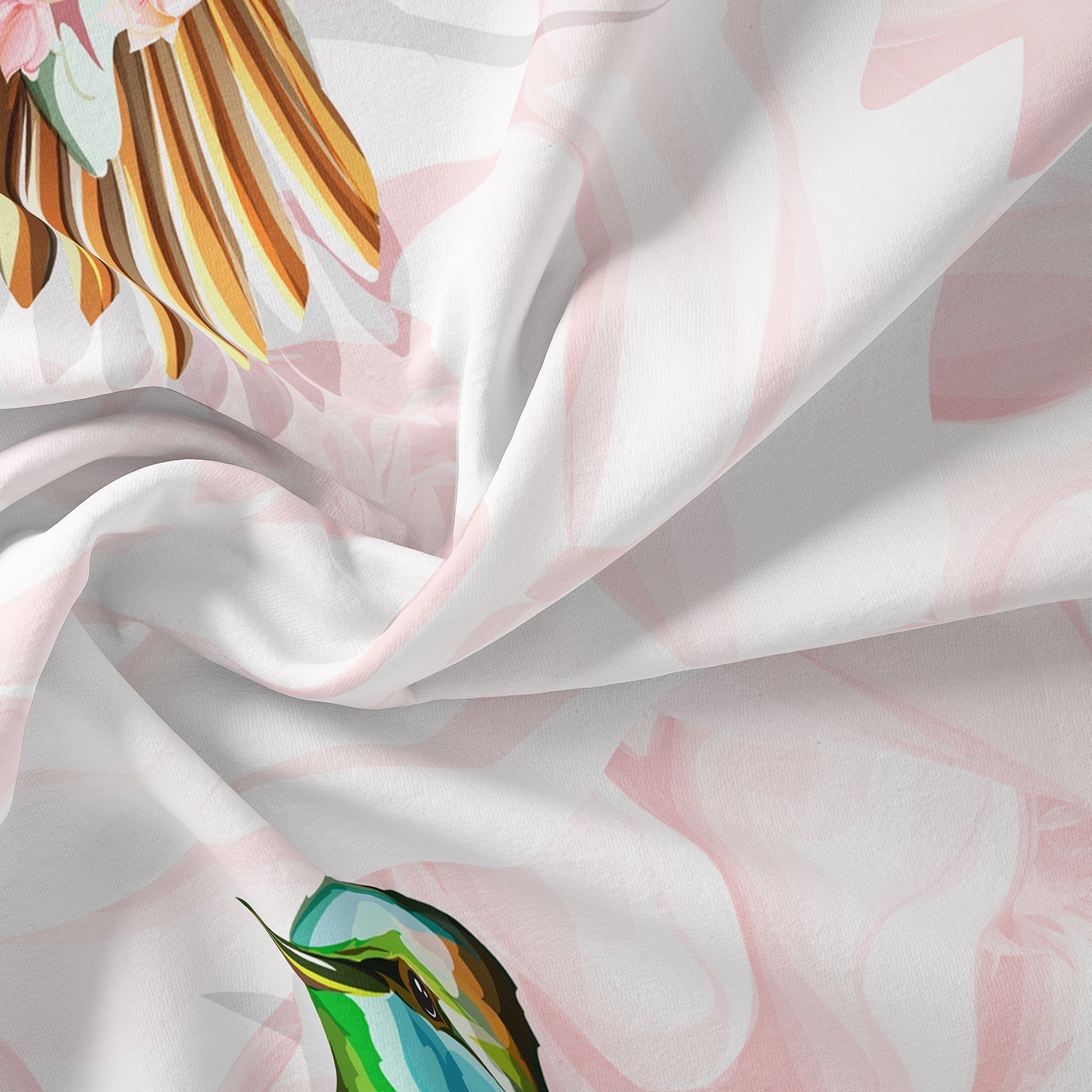 DroomDeluxe - Floral Bird Printed Luxury Duvet Cover Set