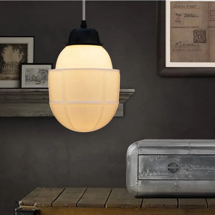VintageGlow – Geometric Pendant Light in Matt Glass