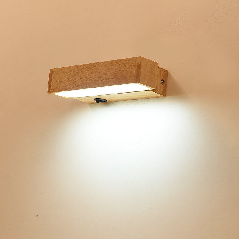 EcoWood - Modern Rotatable LED Wall Lamp made of Wood with 1 Light