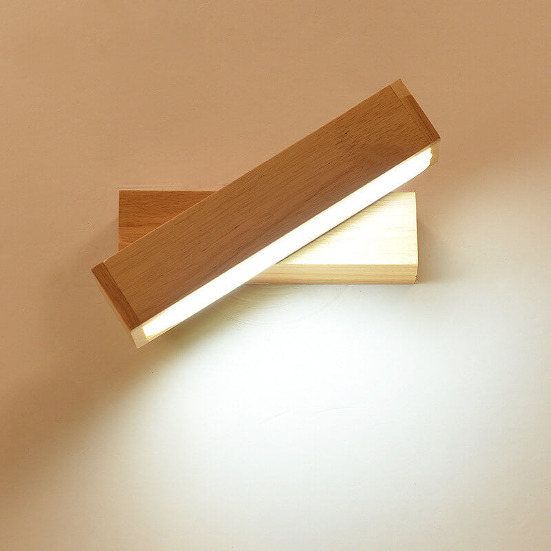 EcoWood - Modern Rotatable LED Wall Lamp made of Wood with 1 Light