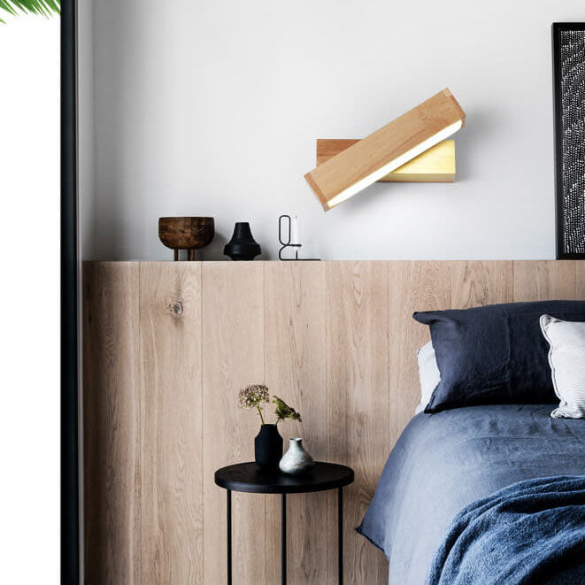 EcoWood - Modern Rotatable LED Wall Lamp made of Wood with 1 Light