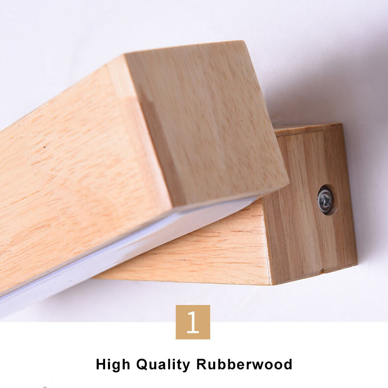 EcoWood - Modern Rotatable LED Wall Lamp made of Wood with 1 Light