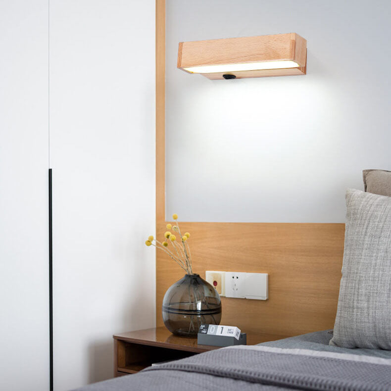EcoWood - Modern Rotatable LED Wall Lamp made of Wood with 1 Light