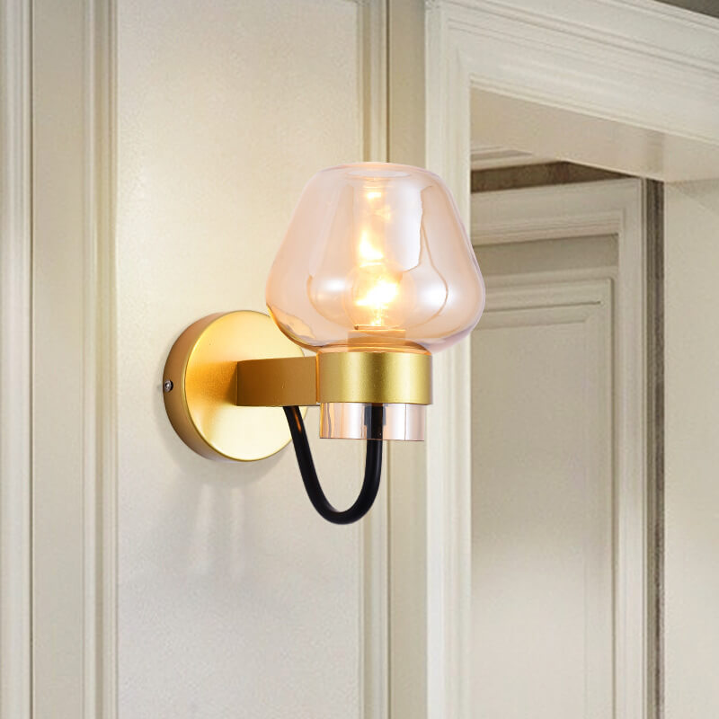 GlassDelight - Stylish cup-shaped glass wall lamp with 1 light