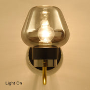 GlassDelight - Stylish cup-shaped glass wall lamp with 1 light