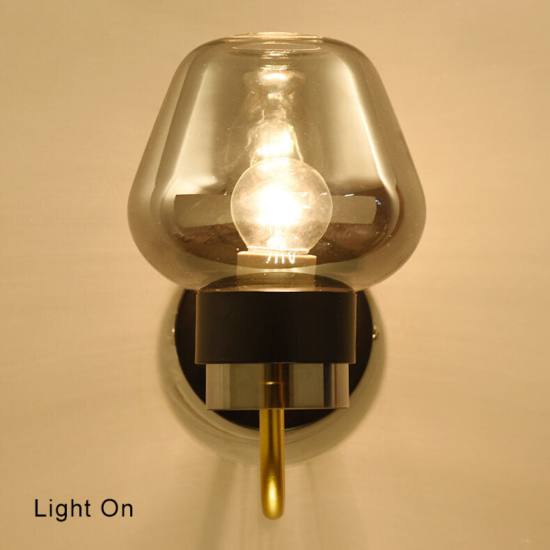 GlassDelight - Stylish cup-shaped glass wall lamp with 1 light