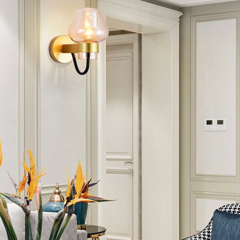 GlassDelight - Stylish cup-shaped glass wall lamp with 1 light