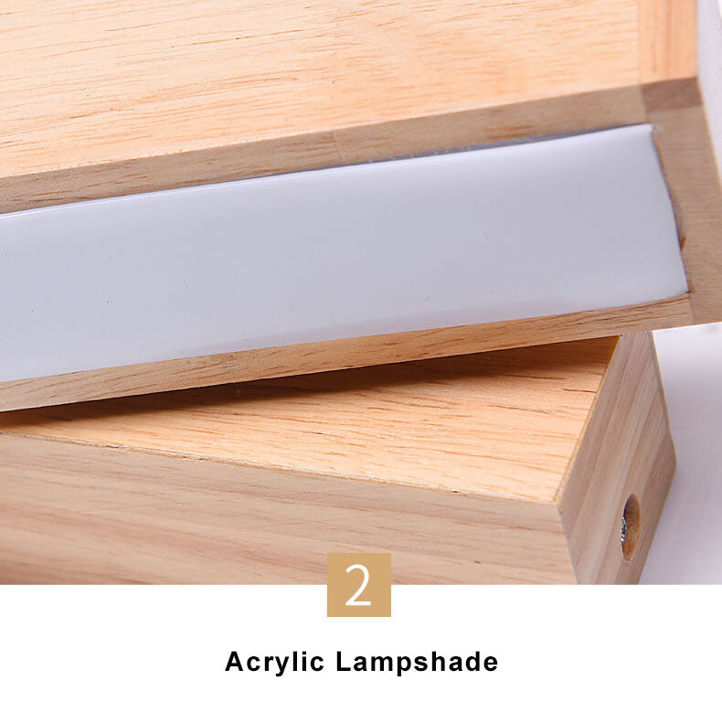 EcoWood - Modern Rotatable LED Wall Lamp made of Wood with 1 Light