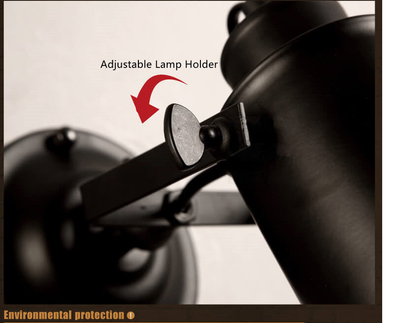 IronArm - Adjustable Wall Lamp with Wrought Iron Shade and Cylindrical Arm