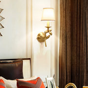 LumiFlora - Modern wall lamp with 1 arm and fabric plant motif
