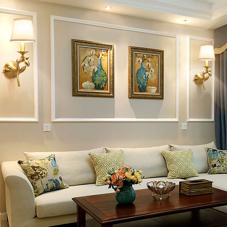 LumiFlora - Modern wall lamp with 1 arm and fabric plant motif