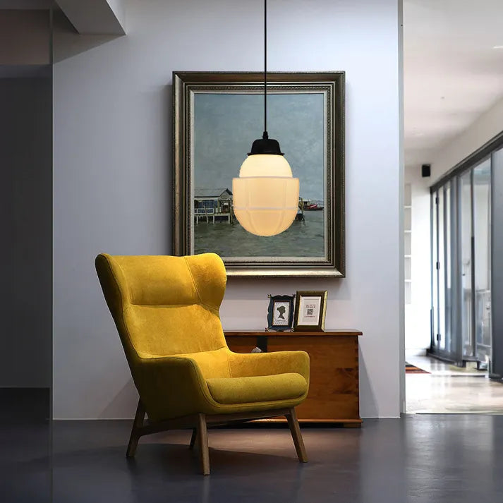 VintageGlow – Geometric Pendant Light in Matt Glass
