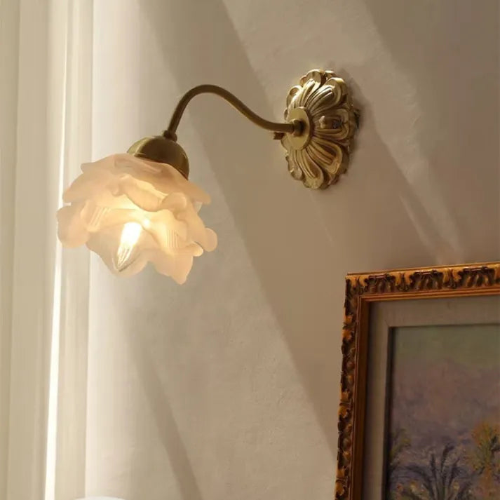 CopperBloom - Vintage Flower Glass Wall Lamp