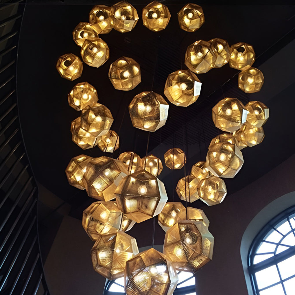 LightDesign - Geometric Round Pendant Lamp in Electrolytic Metal