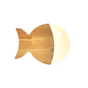 Nordic Minimalist Oak and Acrylic LED Wall Lamp in Fish Shape