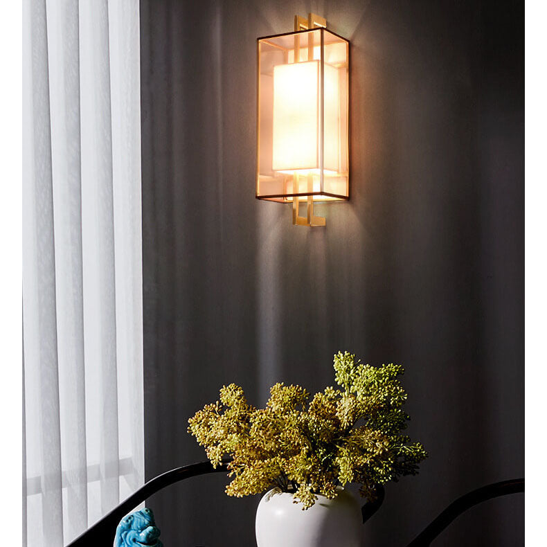 ArtiLuxe - Minimalist 1-Light Wall Lamp "Chinese Elements" in Fabric