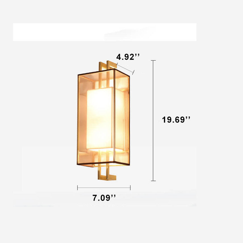 ArtiLuxe - Minimalist 1-Light Wall Lamp "Chinese Elements" in Fabric