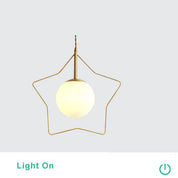 GlowLight - Modern pentagram-shaped glass ball wall lamp with warm light