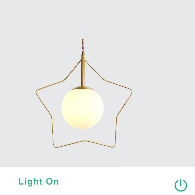 GlowLight - Modern pentagram-shaped glass ball wall lamp with warm light