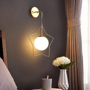 GlowLight - Modern pentagram-shaped glass ball wall lamp with warm light