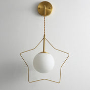 GlowLight - Modern pentagram-shaped glass ball wall lamp with warm light